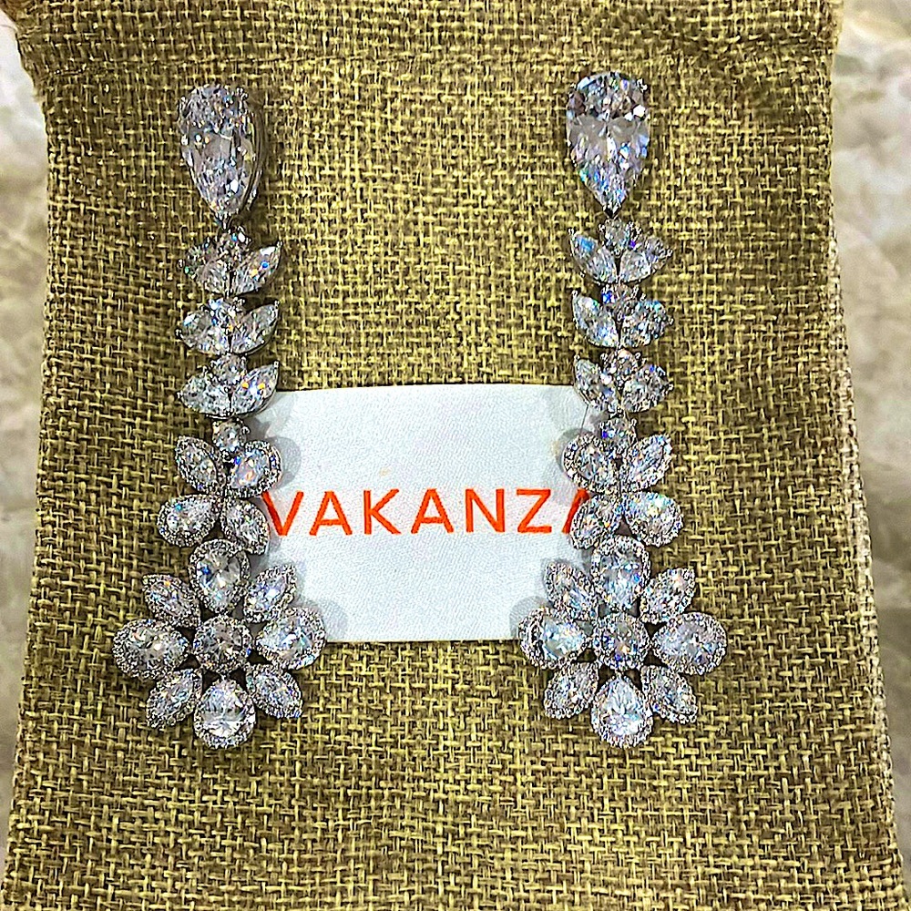 Vakanza Crystal and Zircon bedazzled earrings